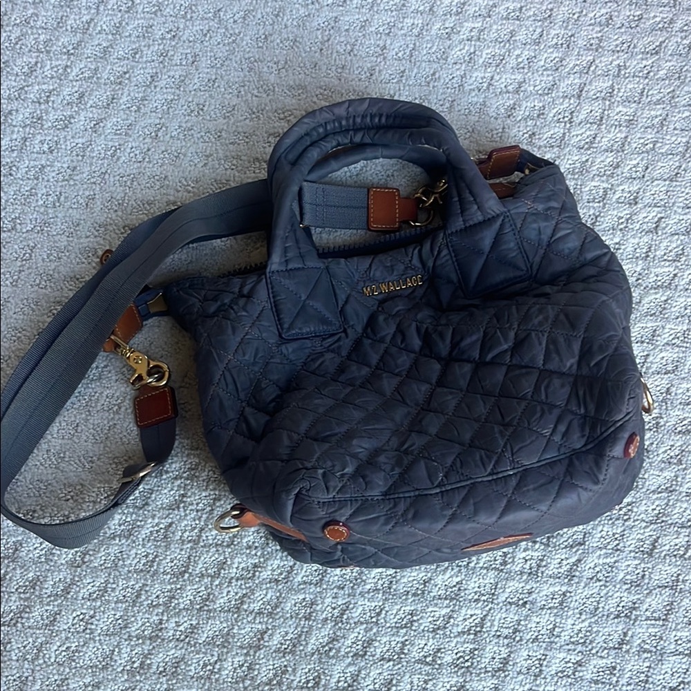 MZ Wallace Dark Gray Quilted Tote